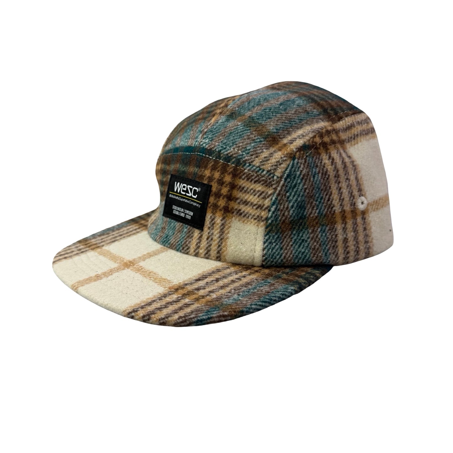 WESC We Are the Superlative Conspiracy 5 panel camper tweed Swedish hat
