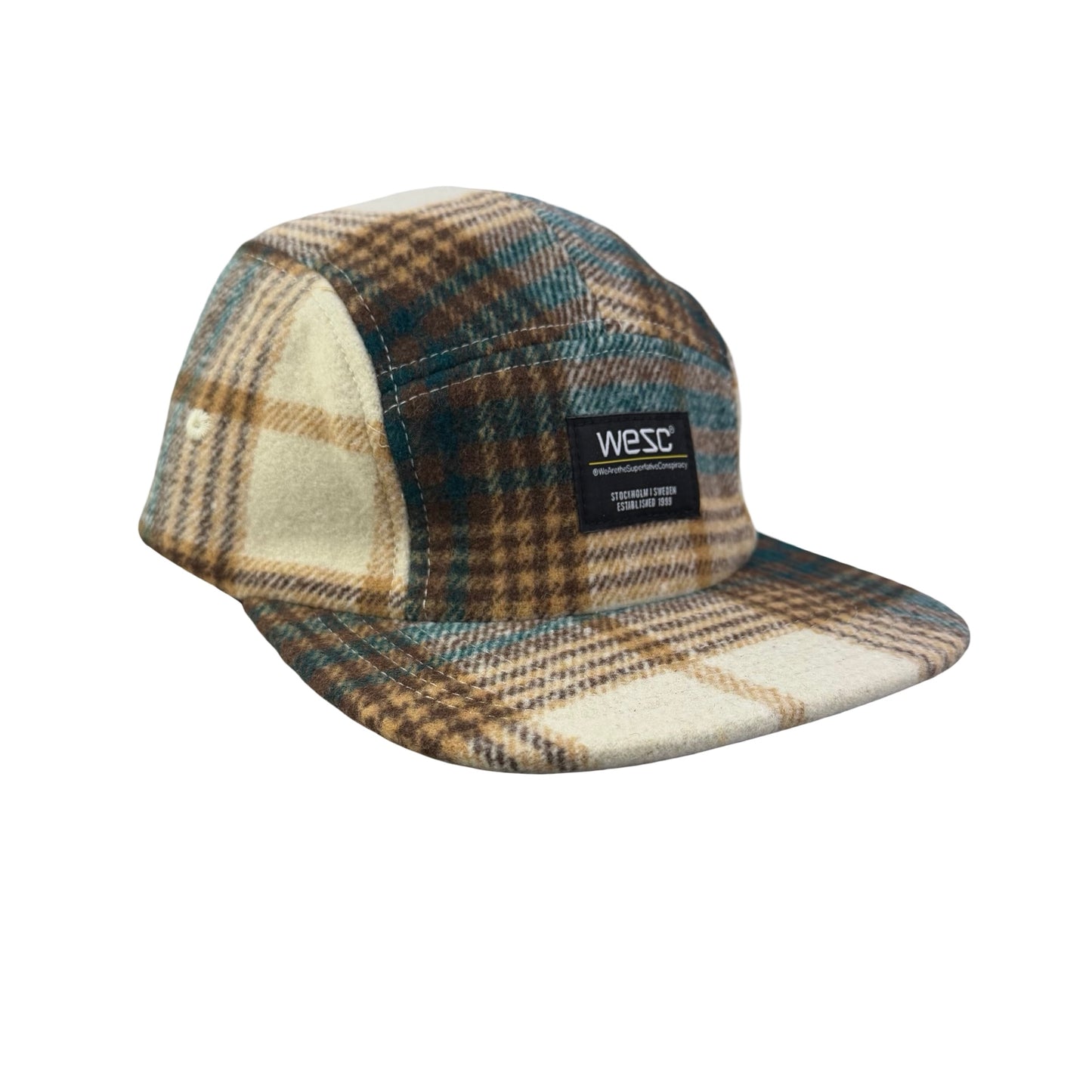WESC We Are the Superlative Conspiracy 5 panel camper tweed Swedish hat