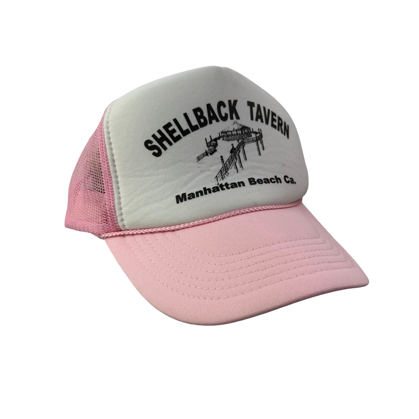 Shellback Tavern Manhattan Beach California Pink Trucker Hat