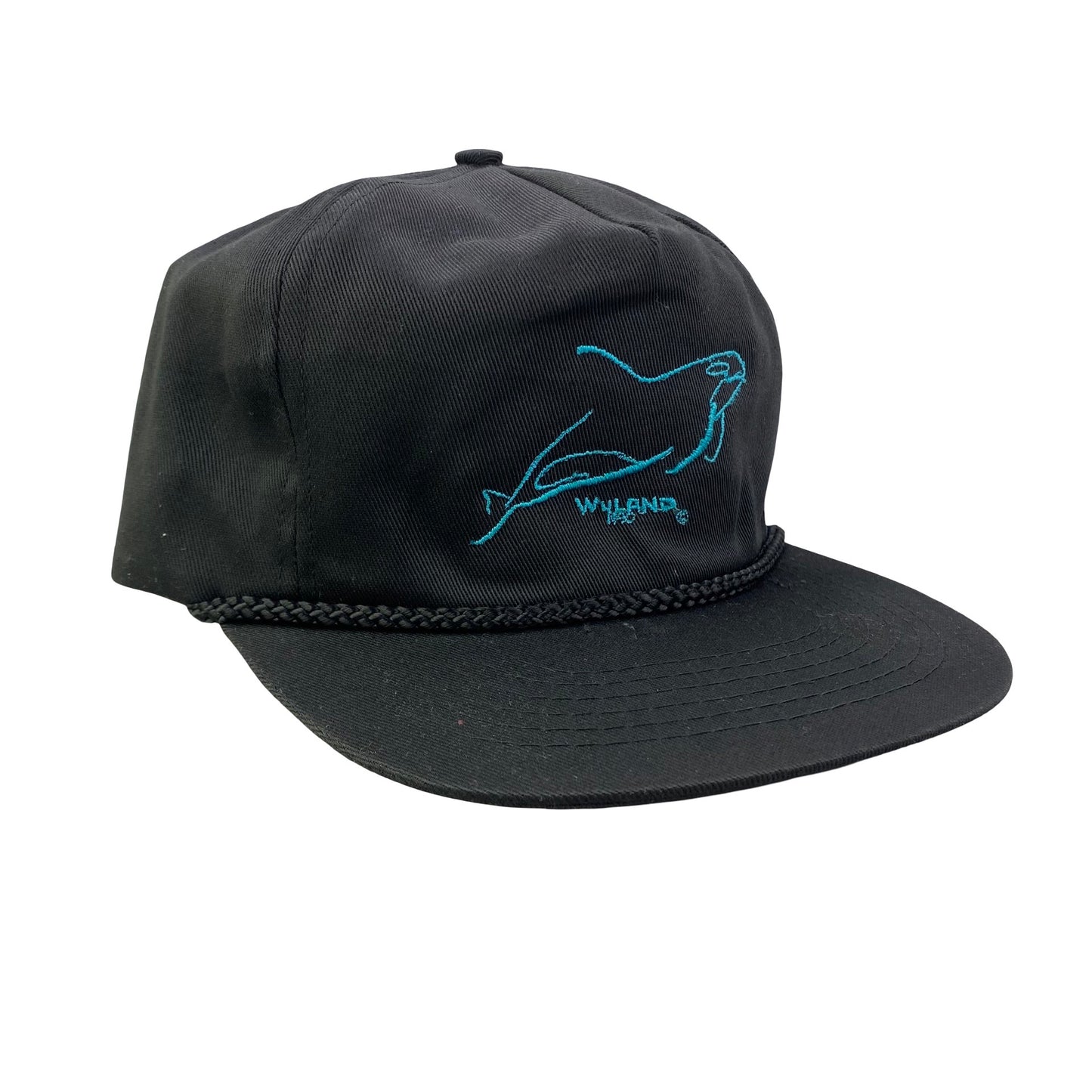 Vintage 90s Wyland Whale Animal Artist Nature Rope Cord Hat