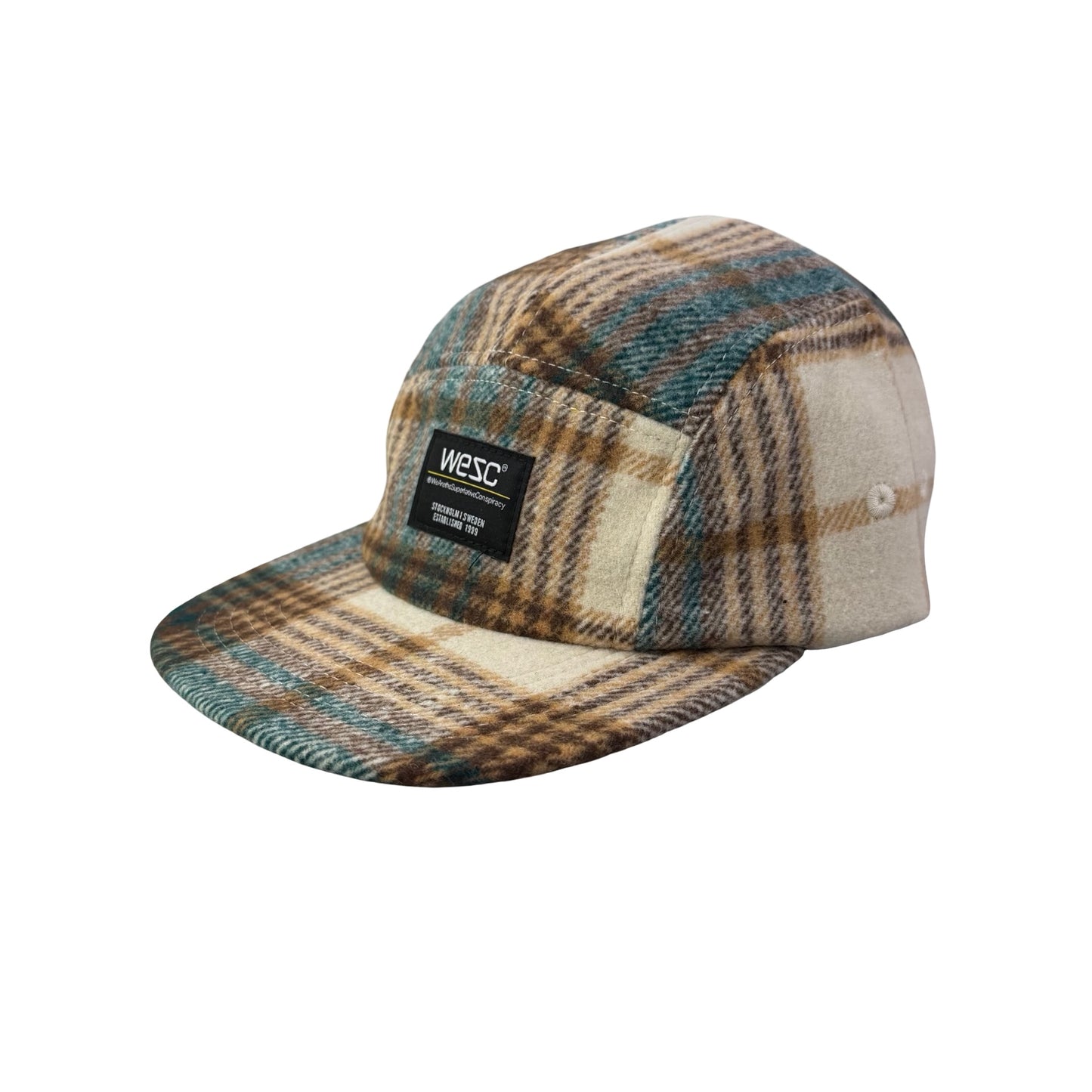 WESC We Are the Superlative Conspiracy 5 panel camper tweed Swedish hat