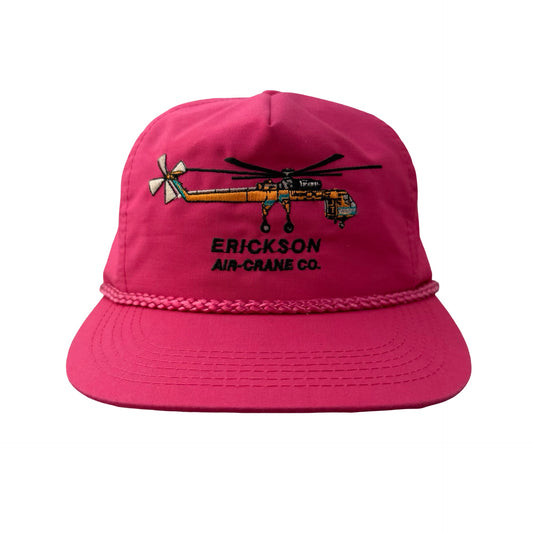 Vintage Erickson Air Crane Company Rope Cord Pink Hat
