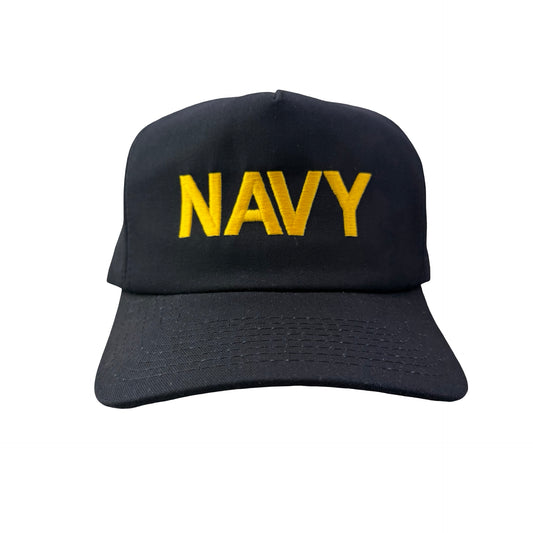 Vintage Navy Military Veteran Black Hat