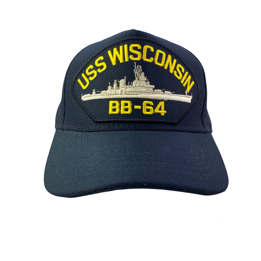 Vintage USS Wisconsin BB-64 - US Navy Naval Military Ship Veteran Hat