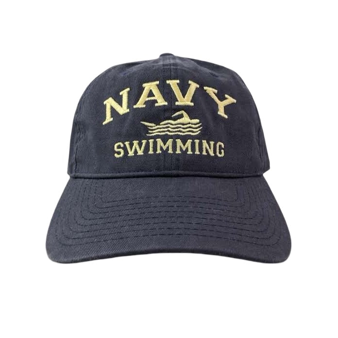 Navy Swimming College Dad Hat