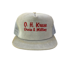 Load image into Gallery viewer, Vintage 80s 90s OH Kruse Grain and Milling Corduroy Hat
