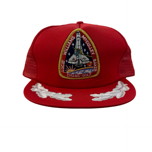 Vintage 80s NASA STS-34 Donald E. Williams, Michael J. McCulley, Shannon Lucid, Franklin Chang-Díaz, Ellen S. Baker Trucker Scrambled Eggs Hat - YOUTH