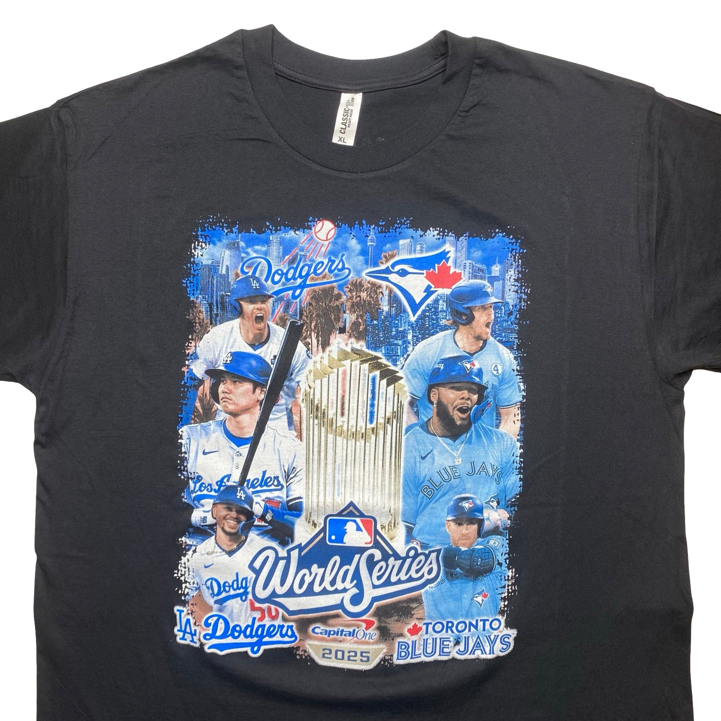 2025 World Series x LA Los Angeles Dodgers vs Toronto Blue Jays baseball shirt - XL
