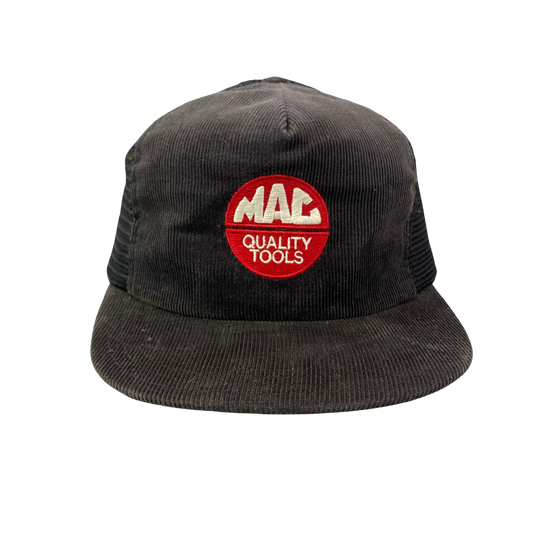 Vintage 80s 90s Mac Quality Tools Corduroy Trucker Hat