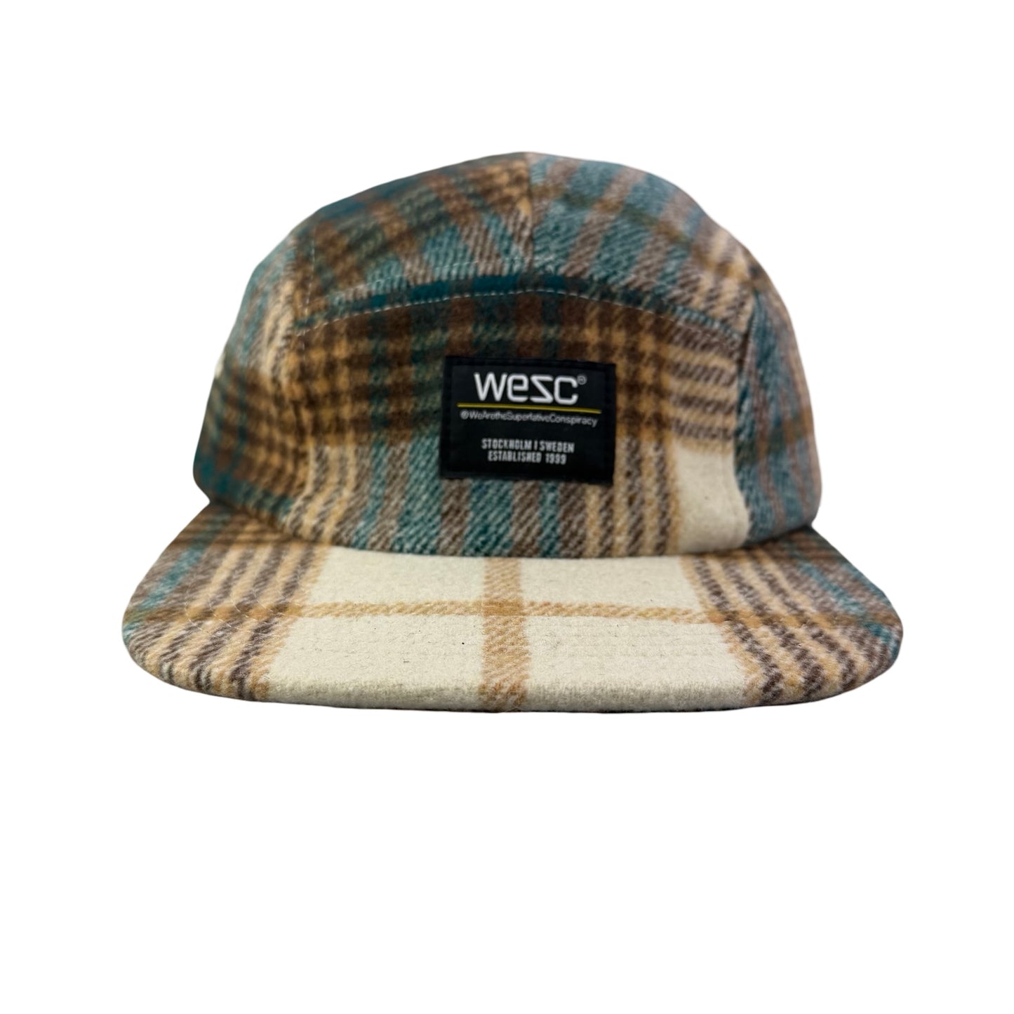 WESC We Are the Superlative Conspiracy 5 panel camper tweed Swedish hat