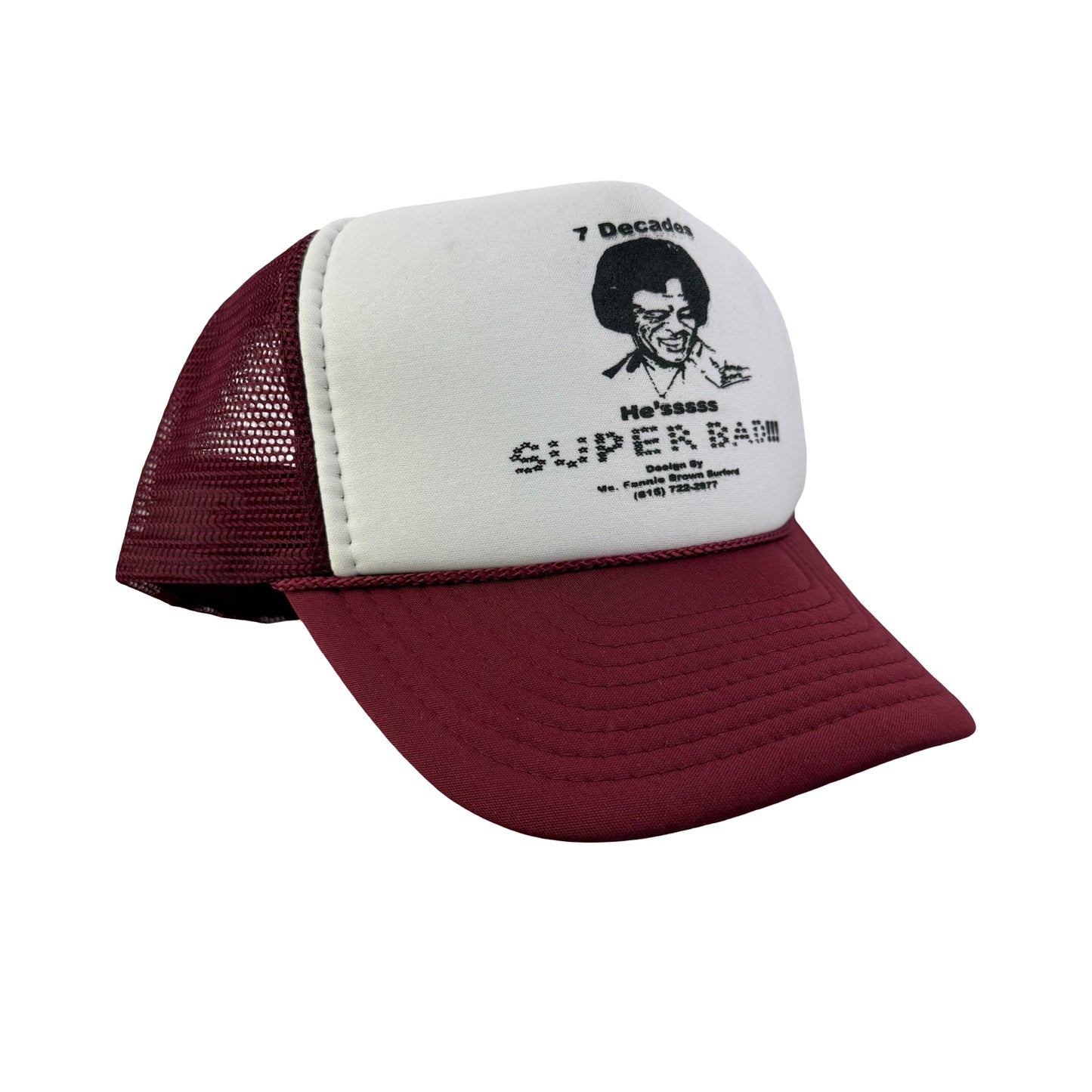 Vintage 2000s Y2K James Brown Trucker Hat - Burgundy
