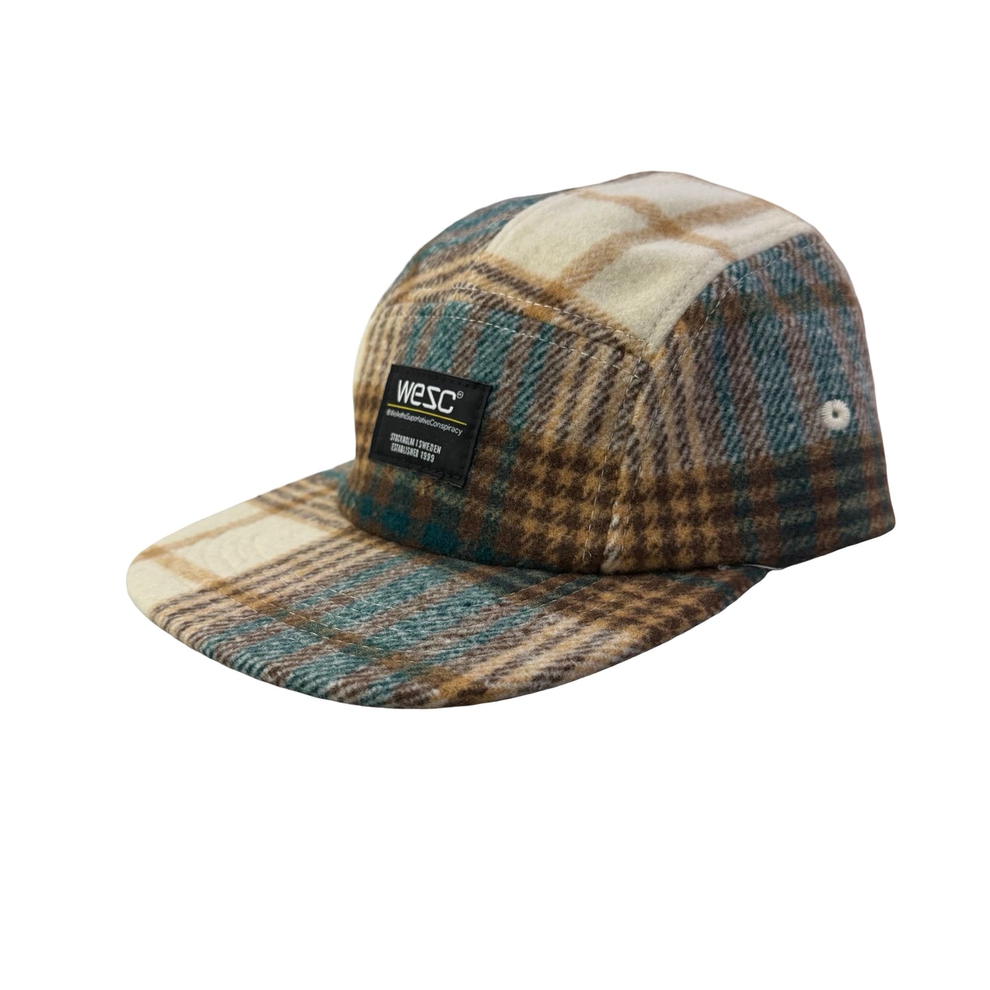 WESC We Are the Superlative Conspiracy 5 panel camper tweed Swedish hat