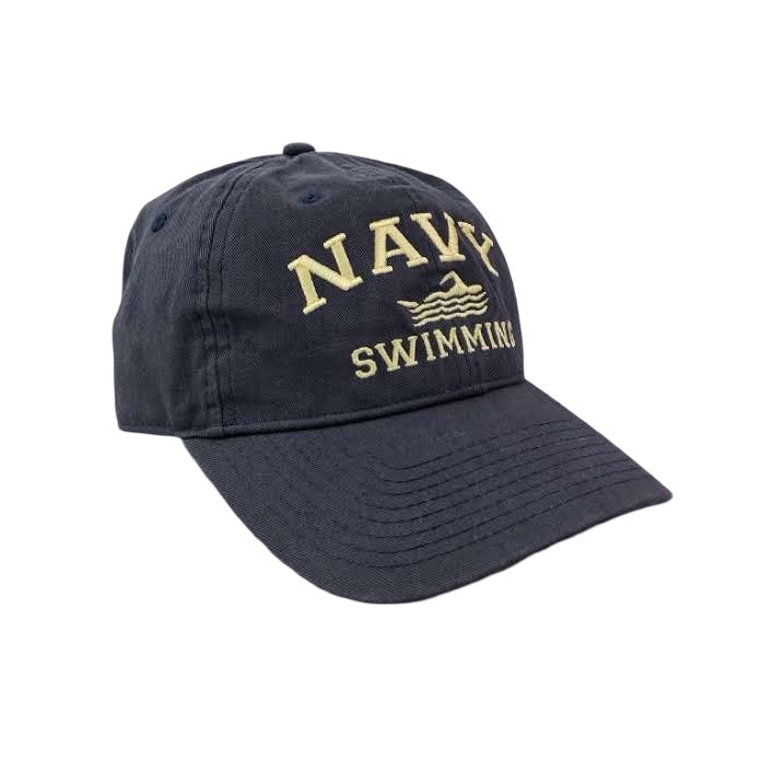 Navy Swimming College Dad Hat