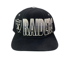 Load image into Gallery viewer, Vintage 90s LA Los Angeles Raiders x Starter Tri Power Spellout Snapback Wool Hat
