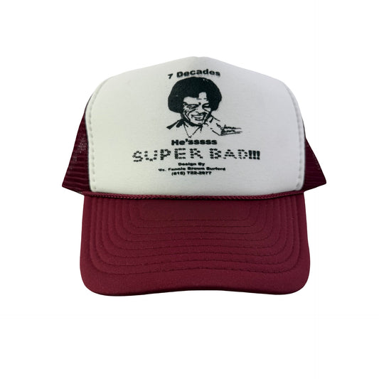 Vintage 2000s Y2K James Brown Trucker Hat - Burgundy