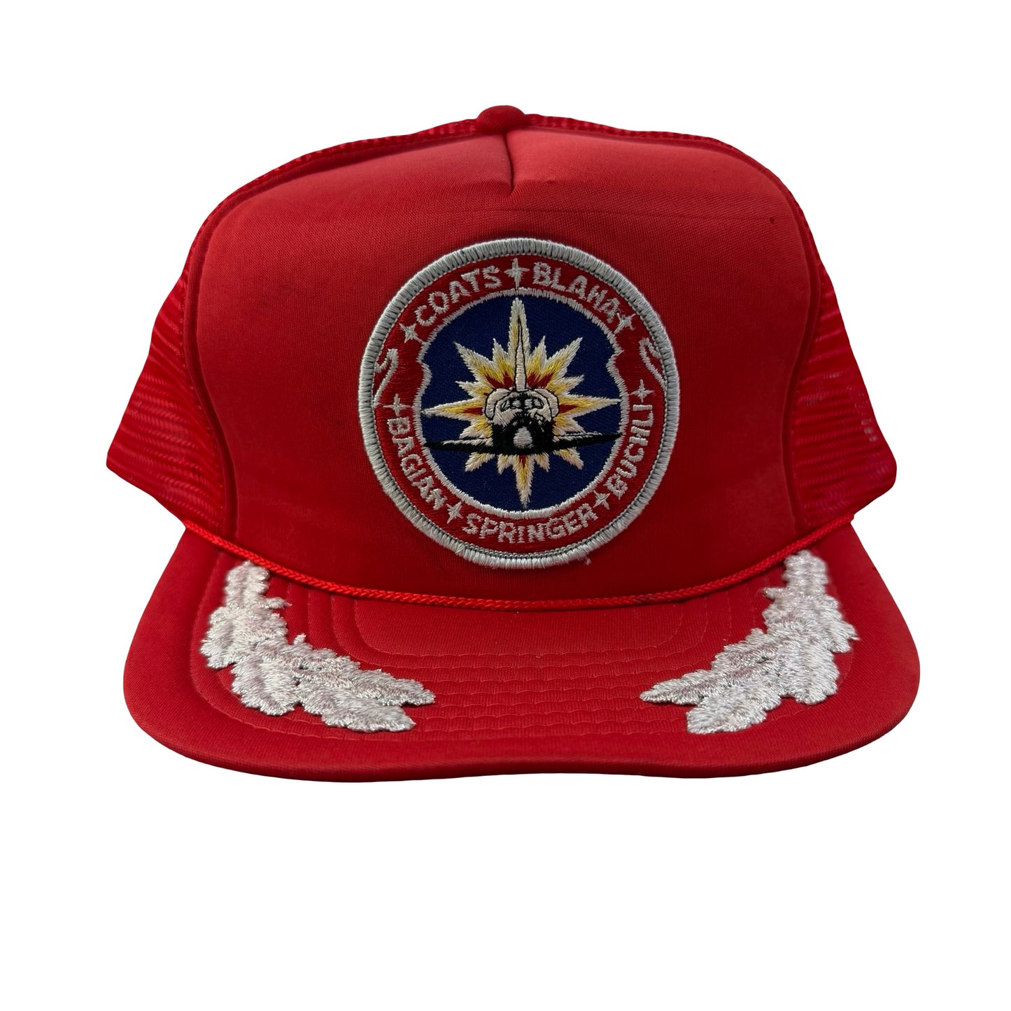 Vintage 80s NASA STS-29 Michael Coats, John E. Blaha, Robert C. Springer, James Buchli, James P. Bagian Astronaut Trucker Hat