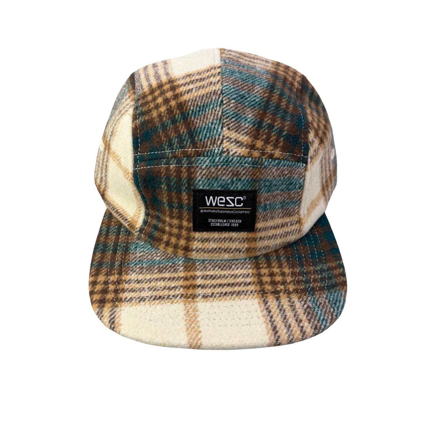WESC We Are the Superlative Conspiracy 5 panel camper tweed Swedish hat