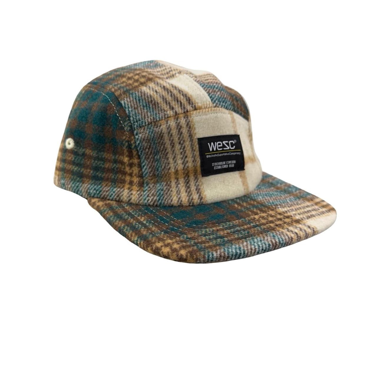 WESC We Are the Superlative Conspiracy 5 panel camper tweed Swedish hat