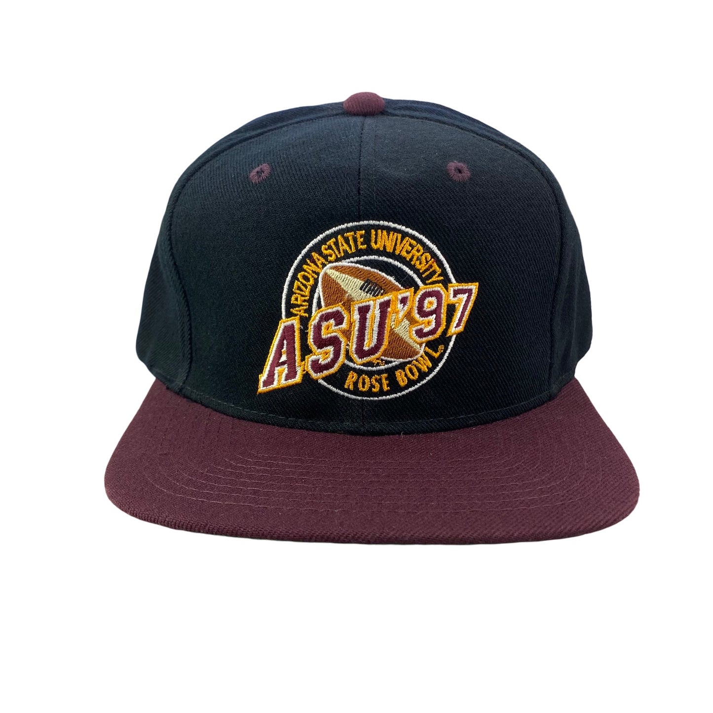 Vintage 90s Arizona St Sun Devils (ASU) 1997 Rose Bowl Football Hat - Burgundy Snap