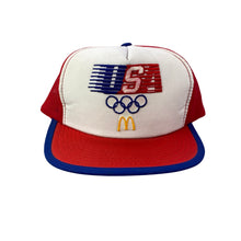 Load image into Gallery viewer, Vintage 80s 1984 Los Angeles USA Olympics x McDonald’s Promo Trucker Hat - G
