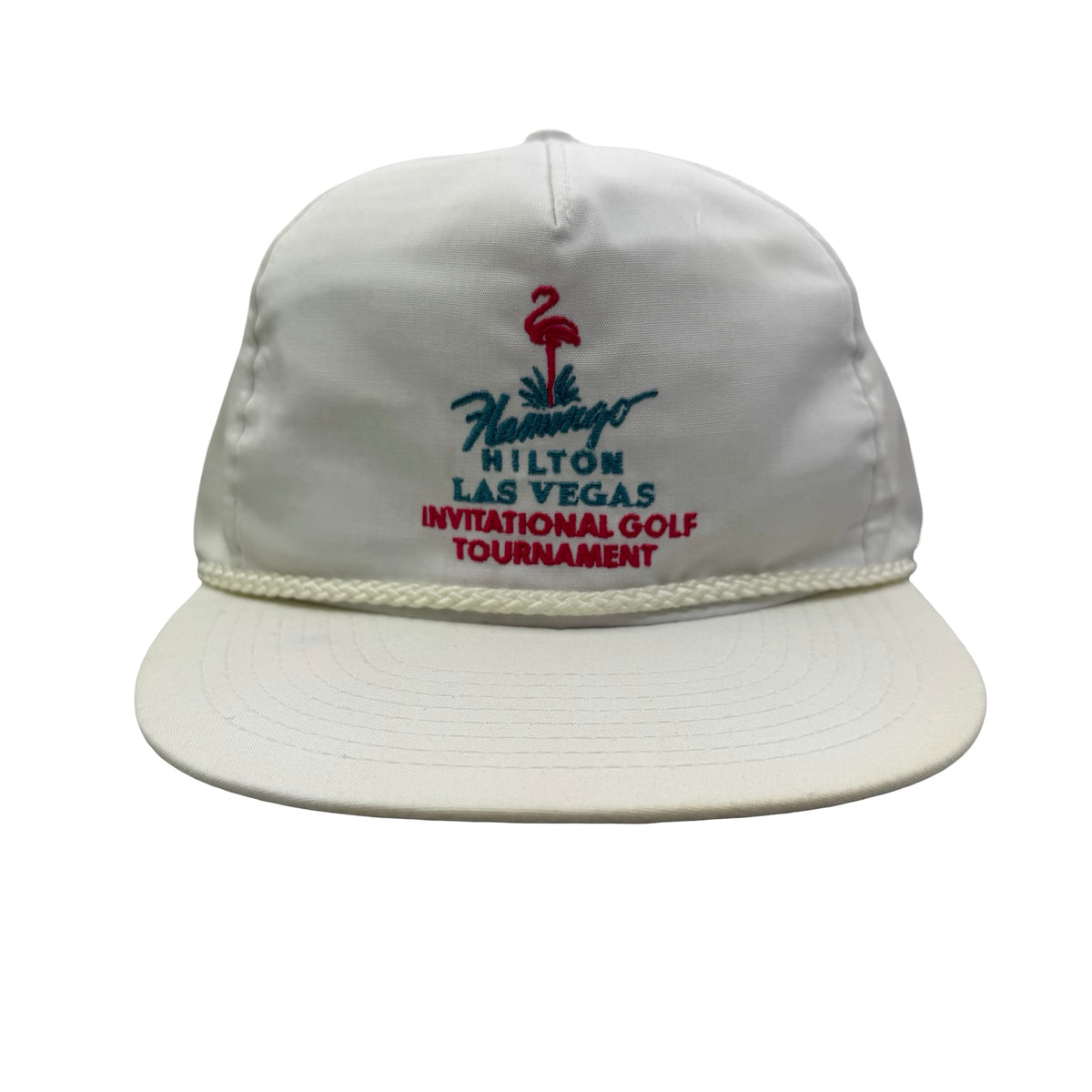 Vintage 90s Flamingo Hilton Las Vegas Golf Tournament Rope Cord Hat