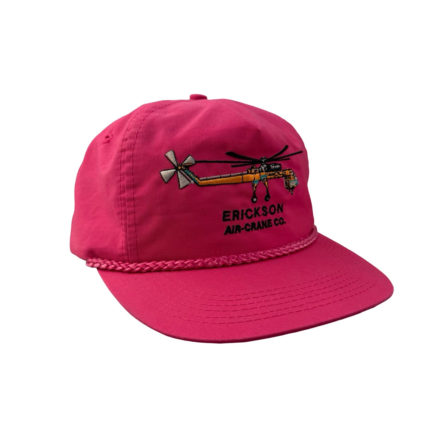 Vintage Erickson Air Crane Company Rope Cord Pink Hat