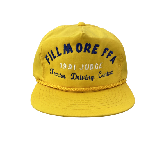 Vintage 90s Cord Rope Hat - Fillmore FFA Tractor Driving Contest Judge / Fillmore, California