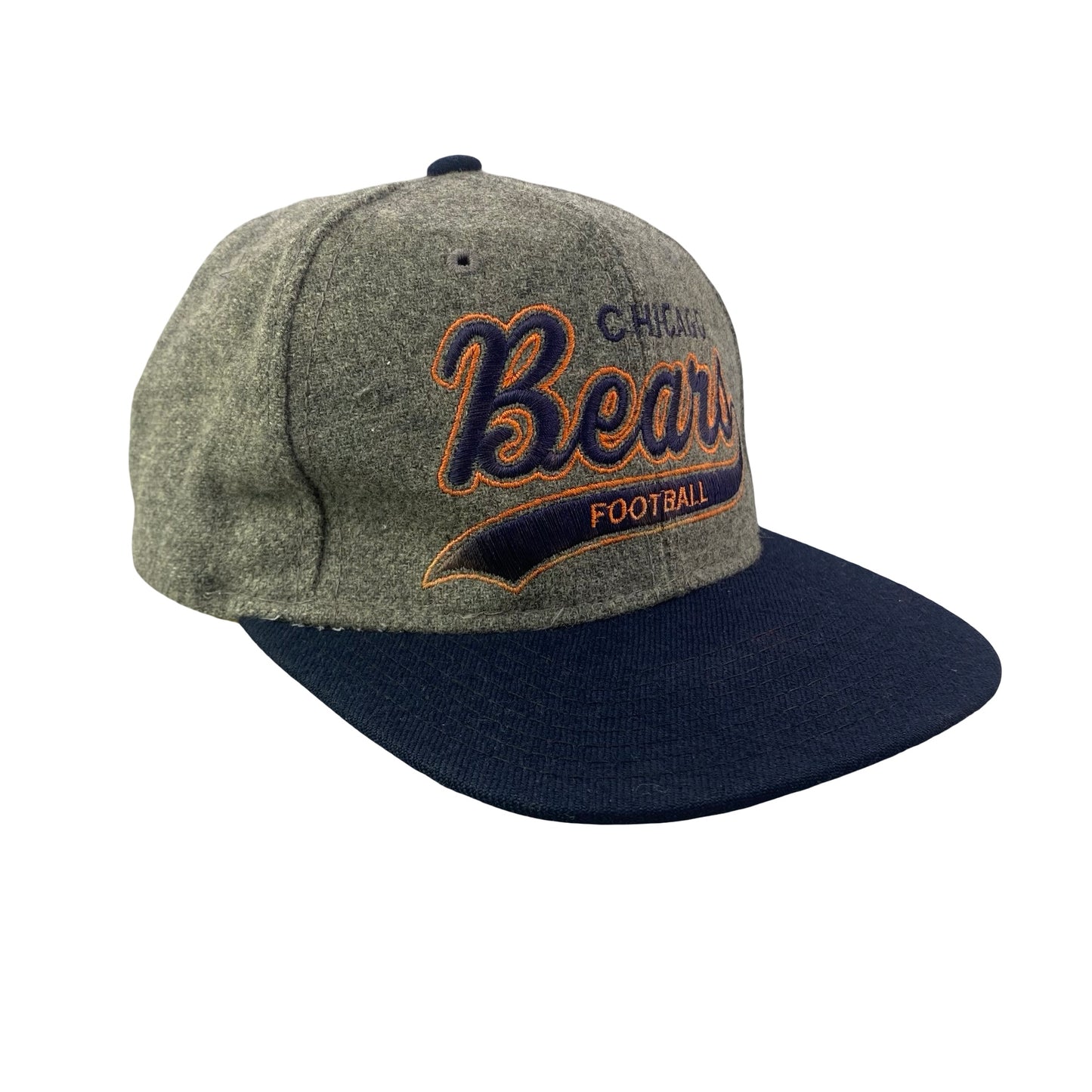 Vintage 90s Chicago Bears Sports Specialties Gray Wool Script Hat
