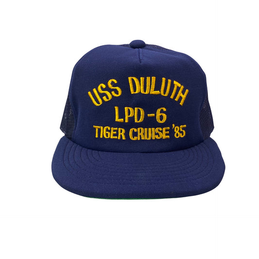 Vintage 80s USS Duluth LPD-6 Tiger Cruise 1985 - Navy Military Trucker Hat