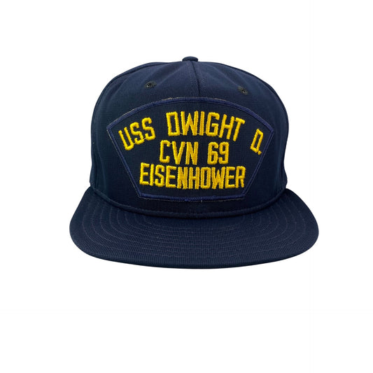 Vintage 80s 90s USS Dwight D. Eisenhower CVN-69 Naval Ship - Military Navy Hat