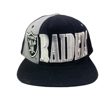 Load image into Gallery viewer, Vintage 90s LA Los Angeles Raiders Starter Spellout Snapback Wool Hat - Silver and Black
