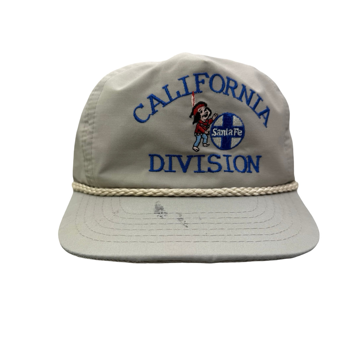 Vintage 90s Santa Fe California Division Train Rope Cord Hat