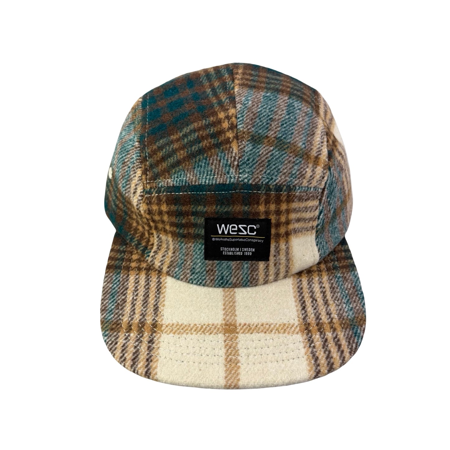 WESC We Are the Superlative Conspiracy 5 panel camper tweed Swedish hat