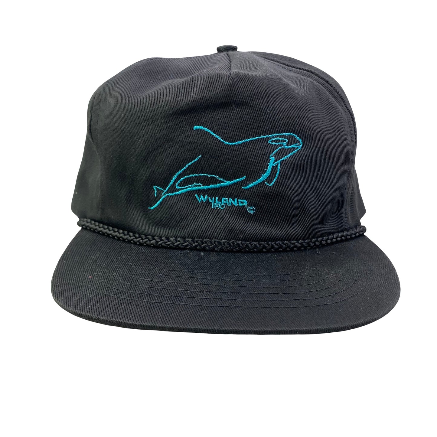 Vintage 90s Wyland Whale Animal Artist Nature Rope Cord Hat
