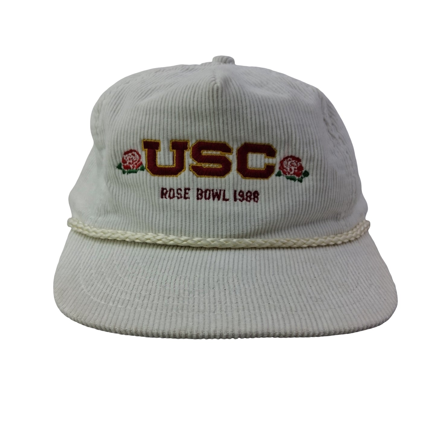 Vintage 80s 1988 USC Trojans College Rose Bowl Corduroy Hat