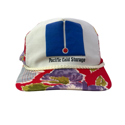 Vintage Pacific Cold Storage Floral Rope Cord Hat