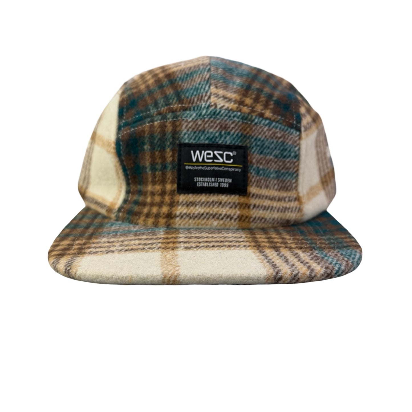 WESC We Are the Superlative Conspiracy 5 panel camper tweed Swedish hat