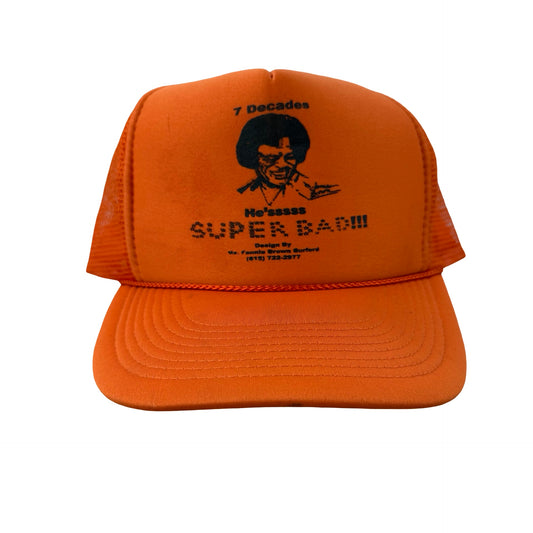 Vintage 2000s Y2K James Brown Trucker Hat - Orange