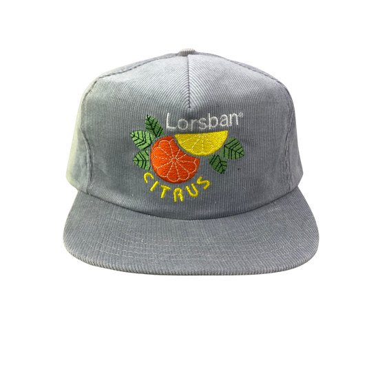 Vintage 80s 90s Lorsban Citrus Corduroy Hat