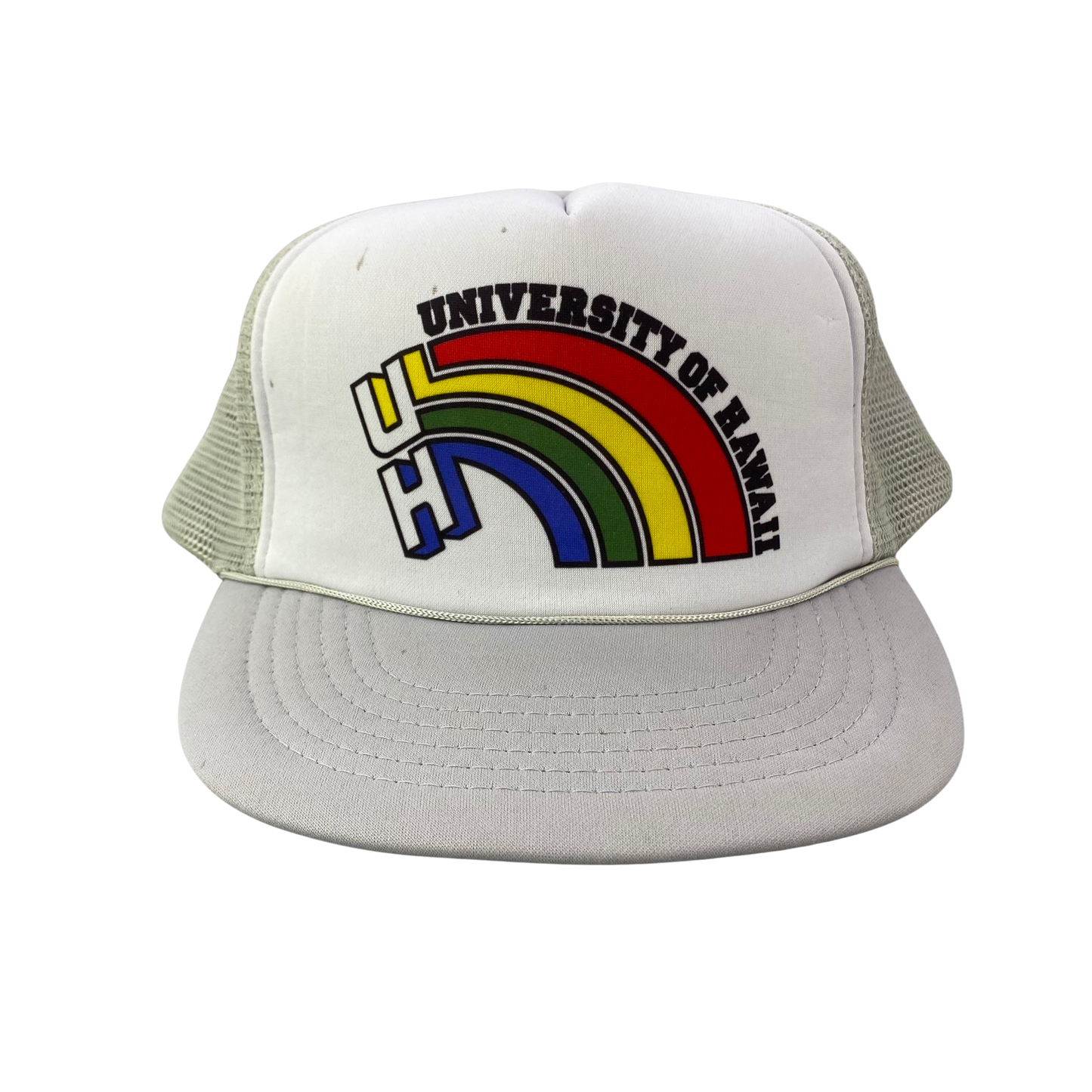 Vintage 90s Hawaii Rainbows College Trucker Hat