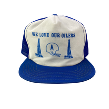 Load image into Gallery viewer, Vintage 70s 80s Houston Oilers Football Trucker Hat - We Love Our Oilers
