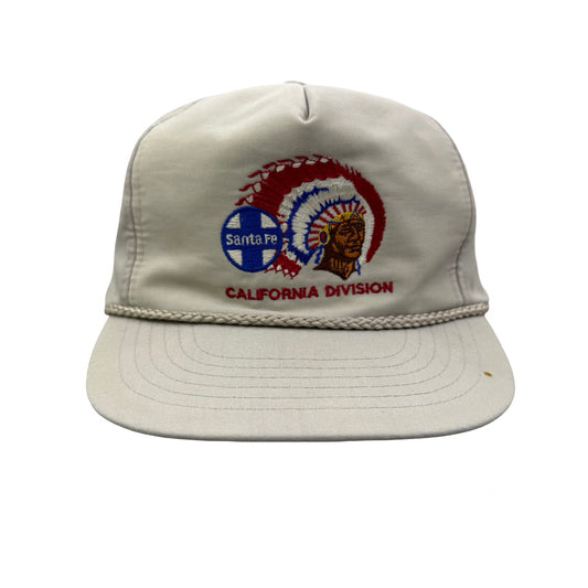 Vintage 90s Santa Fe California Division Railroad Train Rope Cord Hat