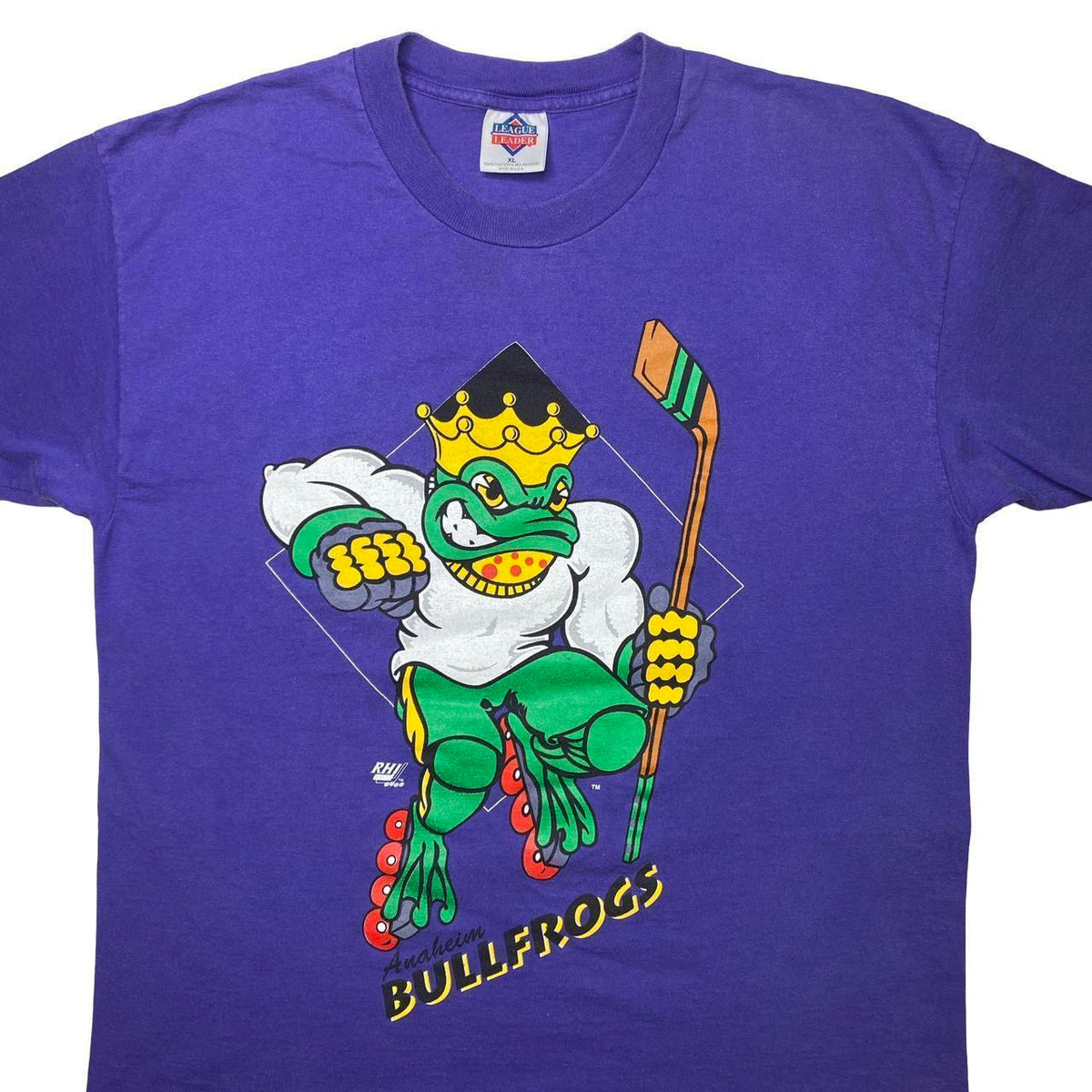 Vintage 90s Anaheim Bullfrogs Roller Hockey International RHI inline hockey shirt