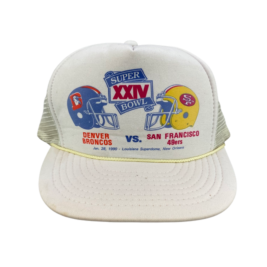 Vintage 90s 1990 Super Bowl XXIV - San Francisco 49ers vs Denver Broncos Hat