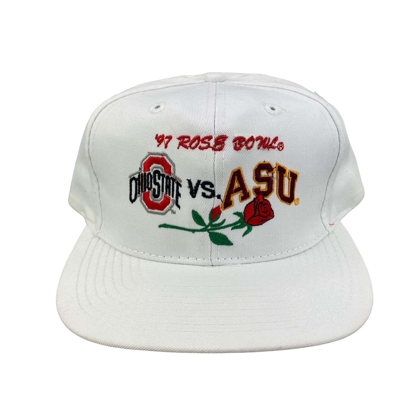 Vintage 90s Ohio St Buckeyes (OSU) vs Arizona St Sun Devils (ASU) Rose Bowl College Football Hat