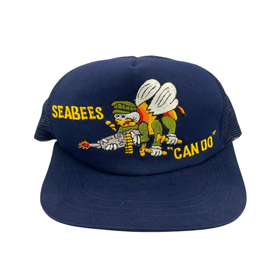 Vintage 80s US Navy Seabees Can Do - Military Hat