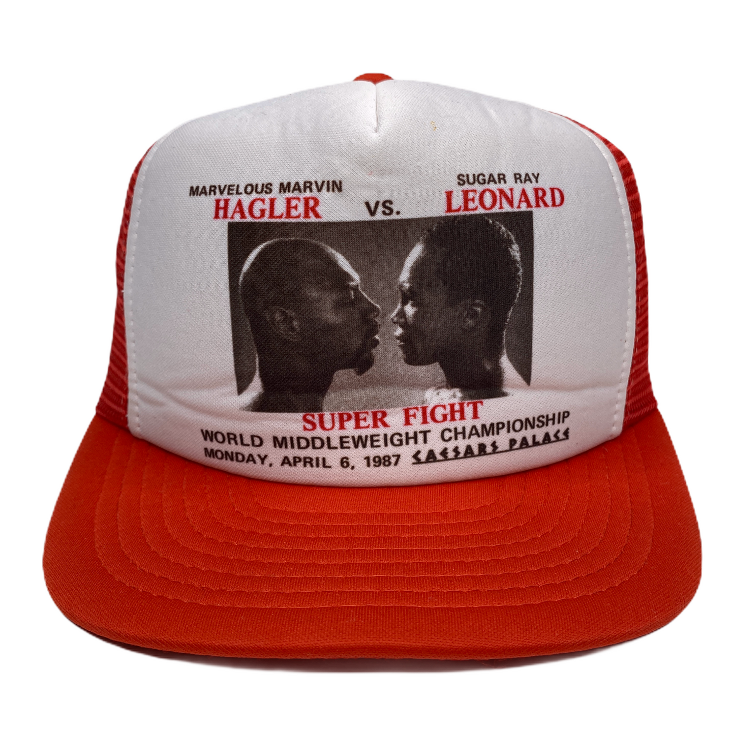 Vintage 80s “The Super Fight” - Sugar Ray Leonard vs Marvin Hagler Boxing Match Hat