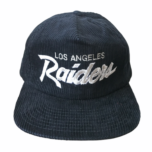 Vintage Los Angeles Raiders Sports Specialties Script Corduroy Hat - A