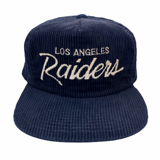 Vintage Los Angeles Raiders Sports Specialties Script Corduroy Hat - B