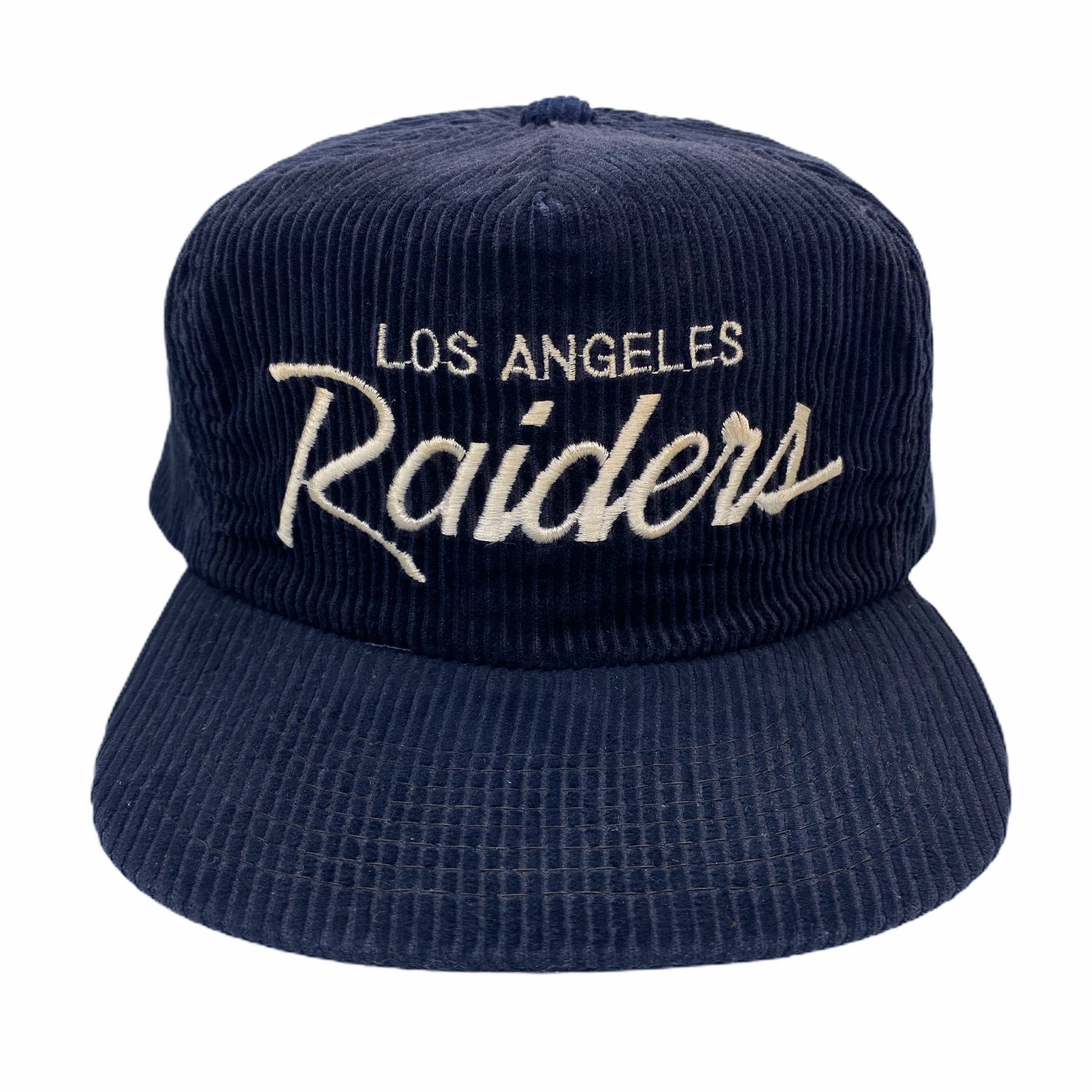 Vintage Los Angeles Raiders Sports Specialties Script Corduroy Hat
